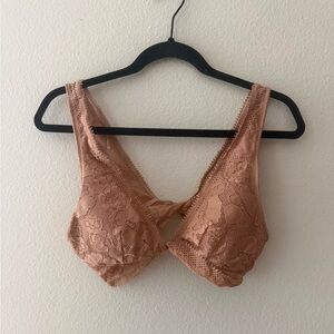 Aerie Bralette Lace Aerie Size Women’s Medium. Pullover Brown/Blush Color